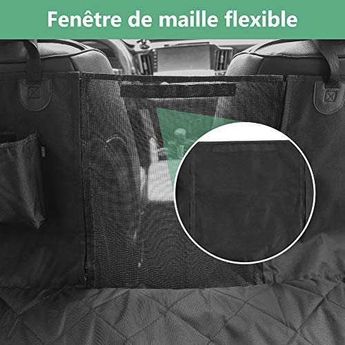 LOETAD-Housse-Protection-Voiture-Chien-Housse-de-Sige-pour-Chien-Antidrapante-avec-Fentre-en-Filet-2-Poches-Ceinture-de-Scurit-et-Sac-de-Rangement-pour-VoitureSUV-Camion-147x137x38cm