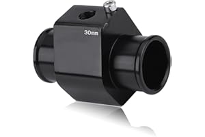 KEENSO Water Temp Joint Pipe Aluminum Car Water Temp Temperature Joint Pipe Hose Sensor Gauge Adapter Black(30mm) sensor temperatura reloj coche
