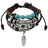 Hosaire 1x Armband Mode Handgewebtes Leder Augen Deko Mädchen Armbänder Männer Schmuck Bracelet Zubehör Armreifen