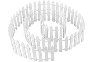 Ideen mit Herz Mini-Holzzaun | 90cm lang | zuschneidbar | kleiner Zaun zum Basteln & Dekorieren | Miniatur-Zaun für Modellbau, Puppenhaus, Terrarium, Garten, Blumentopf (Design 2 | 5cm hoch | weiß)