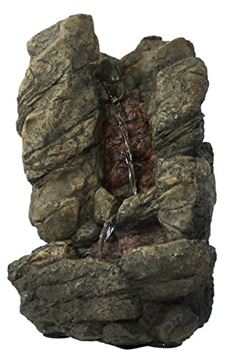 Brunnen Zimmerbrunnen mit LED Wohnung Entspannung Dekoration in Fels- Steinoptik