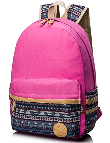 Preisvergleich Produktbild Leaper lässig leichtes canvas Laptop Tasche Umhängetasche Schule Rucksack (Rosa)