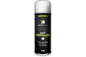 IRONTEK LUBRIFIANTS HAUTE QUALITE Anti-Gravillon Gris | IRONTEK | Aérosol 500ml | Revêtement Voiture, Châssis, Passage Roue | Épaisseur Renforcée, Bitume, Insonorisation, Anti-Choc | Résiste à la Corrosion, Peignable, Séchage Rapide