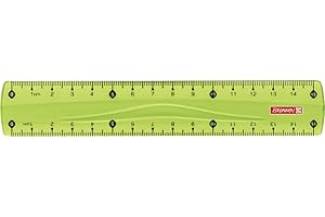 ‎BRUNNEN Brunnen 104971552 Lineal (für Schule und Büro Colour code, 15 cm, mit Griffmulde, für Links- und Rechthänder) grün / kiwi