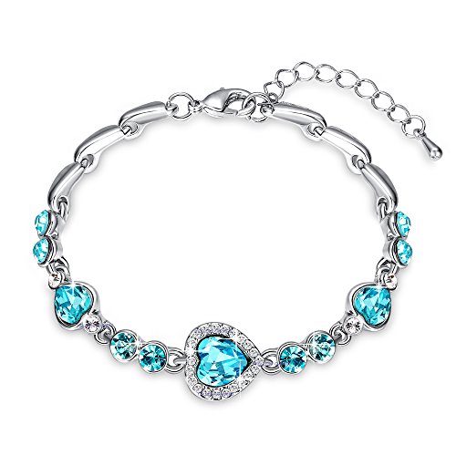 Yellow Chimes Blue Metal Cz Charm Bracelet for Women