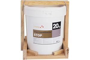 H2OPLUS · Pintura Plástica Impermeabilizante STOP · Pintura Impermeabilizante Terrazas y Azoteas · Producto NATURAL en base Agua · Bloque todo tipo de Filtraciones · 20 Kg GRIS