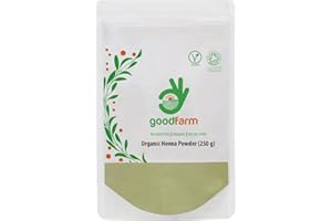 ‎GOODFARM goodFarm Bio Henna Pulver 250g - Bio Pflanzenhaarfarbe, tierversuchsfrei, natürliches Henna, frei von Zusatzstoffen, natürlicher Conditioner