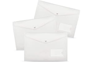 AGOER 20 cartelline A4 con bottone a pressione e tasca, formato A4