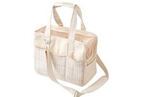 KIEPOAR Transportín Bolsa Porta Mascota Gato Perro 5kg, Bolsa Bandolera y de Mano para Viaje Aprobada por Aerolínea, Transportador con Laterales Flexibles Cómodo Elegante Plegable Transpirable