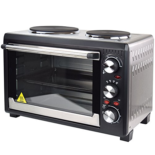 Syntrox Germany 26 Liter Mini Stand Backofen mit Umluft und Drehspieß kleinküche Minieküche mit 2 Kochplatten Miniofen Minibackofen Pizzaofen - 9