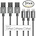Price comparison product image Lightning Cable, IWAVION 3PCS 3FT/1M Nylon Braided 8 Pin Syncing and Charging USB Cables Charger Cord for Apple iPhone 7/7 Plus/6/6s/6s plus, 5c/5s/5/SE, iPad Mini/Air, iPod Nano/Touch(Grey)