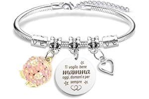 BOMEON Regalo Mamma, Bracciale Festa Della Mamma, Idea Regalo Compleanno, Originale Personalizzato
