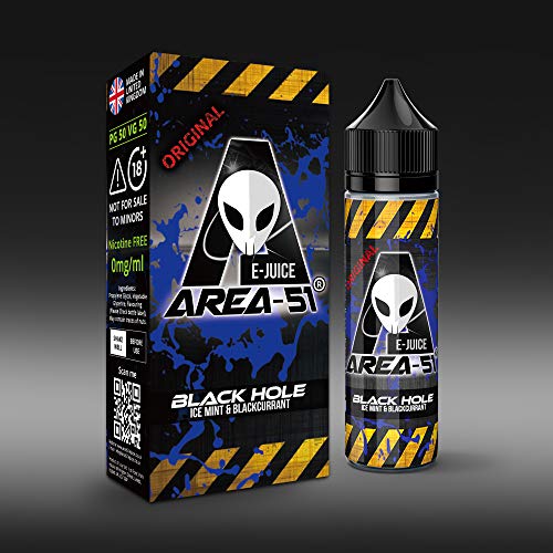 Area 51 E Liquid Vape Juice 50ml 0mg 50VG / 50PG, elija su sabor - Sin nicotina (Black Hole)