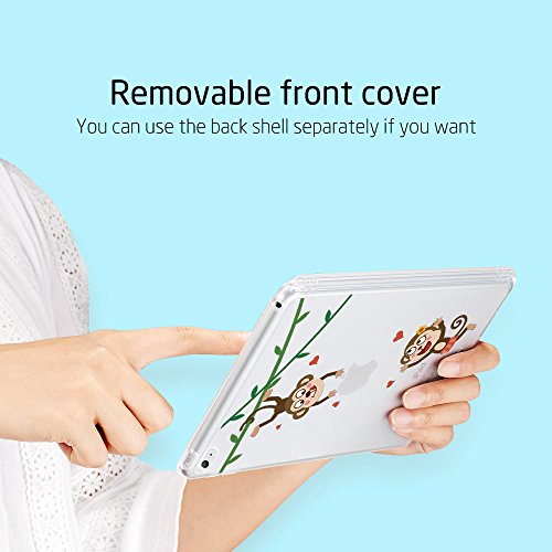 iPad Mini 4 Hülle, ESR® Auto aufwachen/Schlaf Funktion Ledertasche mit Durchschaubar Rückseite Abdeckung mit Muster Schutzhülle für iPad Mini 4 (Affe) - 5