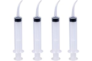 Milisten Dstomatologiczna strzykawka jednorazowa do nawadniania, 4 szt. z zakrzywioną końcówką