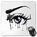 Produktbild BGLKCS Eye Mauspads,Dramatic Artwork of a Woman Eye with Dripping Paint Curvy Eyebrow and Long Lashes,Standard Size Rectangle Non-Slip Rubber Mousepad,Black Grey Blue