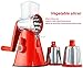 Produktbild CSPFAIRY 3 in 1 Gemüsehobel Vegetable Handheld Spiralschneider Mehrweg Küche Mehrzweck Hobel für Karotte Gurke Kartoffel (Rot)
