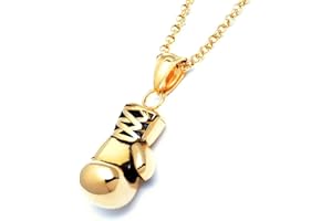 Schmuck-Checker Edelstahl Anhänger Boxhandschuh Kampfsport Gold Silber Schwarz klein massiv mit Halskette Herrenschmuck Männerschmuck Geschenk