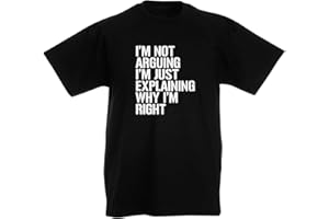loltops I'm Not Arguing I'm Just Explaining Why I'm Right Novelty T-Shirt Stocking Fillers, Teenage Boys Gifts for Kids Teens