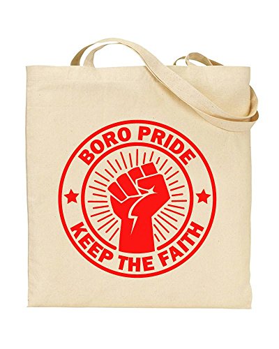 Middlesbrough 'BORO' Pride - Keep The Faith - Local Pride - TOTE BAG - Shaw T-Shirts® - Reusable - Shopper - Canvas - Shoulder Bag