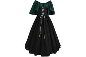 DASHadao Renaissance Costumes for Women Dress Fairy Gothic Gown Chemise Peasant Dress Girls Red Renaissance Costume