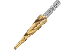 Vearter Broca escalonada de metal de 4-12 mm, 9 niveles, broca cónica para metal, HSS 4241, ranura en espiral, vástago hexagonal para acero inoxidable, chapa de aluminio, hierro, plástico, PVC, madera