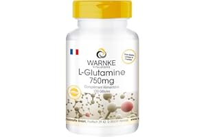 Warnke Vitalstoffe L-Glutamine 3000 mg, 120 gélules, forme libre, végétarien