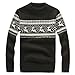 Produktbild Batnott Herren Weihnachtspullover Beige Grün Weihnachten Wolle Pulli Shirt Kleidung Geschenk für Männer Langarm Christmas Casual Sweatshirt Xmas Party Outdoor Blau Schwarz XXL