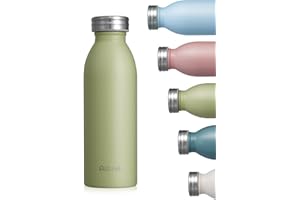 Autsel Borraccia Termica 500ml Bottiglia Termica Isolamento Sottovuoto a Doppia Parete Bottiglia in Acciaio Inox Senza BPA per Scuola, Campeggio, Yoga, Ciclismo