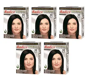 Radico Dark Brown Herbal Hair Color With Natural Henna & Herbs (Ammonia Free) (5 in 1)