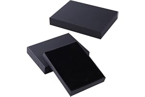 YAFE 2PCS Bracelet Gift Boxes, 7 * 9 * 1.5cm Small Gift Box, Necklaces Ring Gift Boxes, Black Kraft Jewellery Gift Boxes Organizer for Anniversaries, Christmas, Birthdays or Weddings