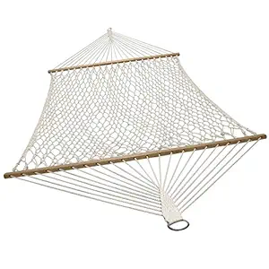 IRIS Polyester Rope Hammock with Spreader Bars, Natural, 120 kgs Capacity