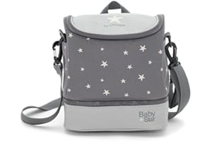 Olmitos - Bolsa bebé isotérmica para Frio y Caliente - Termoaislante para papillas y biberones - 23x21x17 compartimentado (Gris)