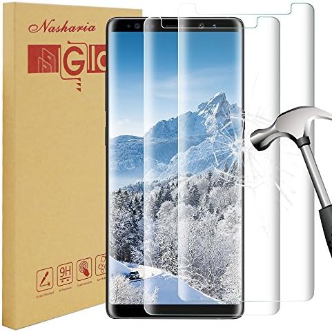 [2 Pack] Galaxy Note 8 Screen Protector Tempered Glass, Nasharia 0.25 mm 9H Hardness Anti-Scratch Bubble Free Installation Premium Tempered Glass Screen Protector for Samsung Galaxy Note 8