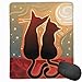 Produktbild Mouse Mat Stitched Edges, Female And Male Cats In Love Watching Moon Luna On Stary Sky Print,Gaming Mouse Pad Non-Slip Rubber Base
