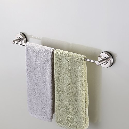 KES A6200-P Badezimmer Einzelne Handtuchstange, starker Saugnapf, gebürsteter Edelstahl - 55 cm