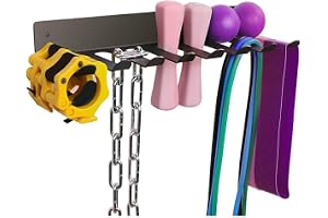 Langhantelhållare Väggmonterad, Fitnessförvaringshylla med Krokar