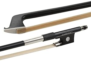 GLASSER Archetto per Violino, Carbon Graphit, Made in USA, 2000X-12, Rivestimento in nickel-silver, per 1/2 Violino