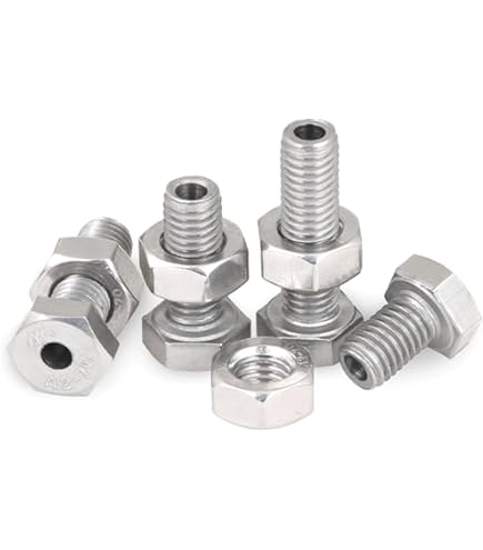 PATIKIL M8x35mm Hexagonal Tapón Tornillo, 3 Juego Cilíndrico Hueco Perno Tuerca Kit Lámpara Roscado Tornillos Pasante Agujero Sujetadores, 304 Inoxidable Acero