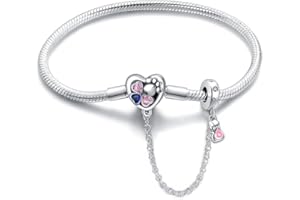 LONGLUCK damska bransoletka ze srebra 925, srebrna bransoletka z łańcuszkiem typu wężyk, ważka i koniczynka, ozdobiona cyrkoniami 5A, idealny prezent dla kobiet