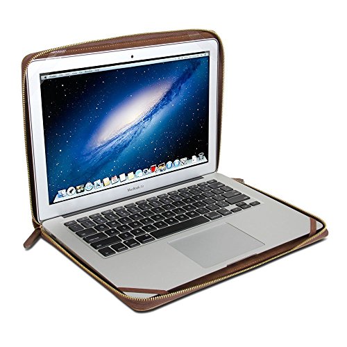 GMYLE Book Case Vintage Für MacBook Air 13 inch / MacBook Pro 13 inch - Braun Classic PU-Leder Sleeve Tasche Hülle (Nicht Fit für Retina Macbook Pro 13)