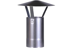 FIREFIX A120/RH Regenhut (verzinkt), Höhe 420 mm, ø 120 mm - für 0,6 mm Starke Ofenrohre, Silber