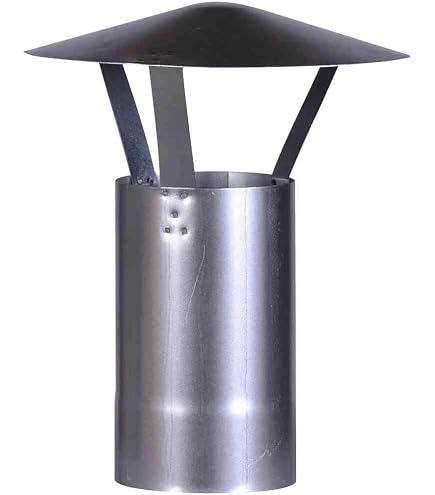 Tygerix Rauchabzugsterminal Edelstahl – 100 Mm, Mit Einbruchschutzgitter & Regenschutz – Für Kessel, Pelletöfen, Dunstabzug