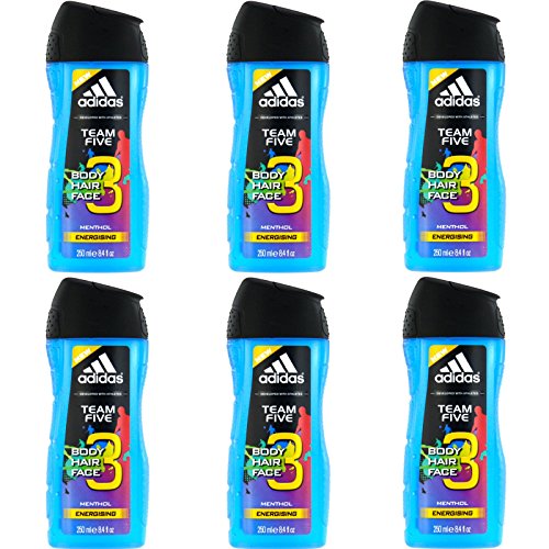 Preisvergleich Produktbild 6 x 250ml Adidas Team Five Duschgel = 1500ml