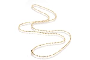 UNICRAFTALE 3PC 2.5mm Catene A Sfera Catena In Acciaio Inossidabile Dorato Catena a sfera cadena acero inoxidable mujer Con Connettori per Gioielli Donna Uomo