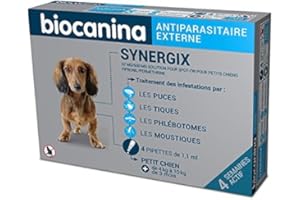 SYNERGIX Petit Chien 67MG 4 pipettes Antiparasitaire Externe Biocanina