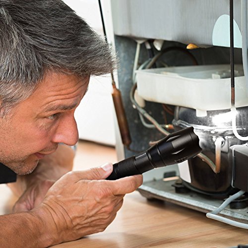 Taktische LED Taschenlampe, Tinabless 1000 Lumens Zoombare einstellbare Focus Taschenlampe – fünf Modi, Hilight LED CREE XML T6 Taschenlampe – Schwarz Doppel - 7