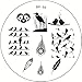 Born Pretty 3Pcs Stamping Plate 6ml White Stamping Polish London Tribal Bird Round Nail Template