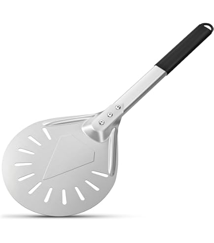 Pala Per Pizza In Alluminio Forata 9 Pollici - Con Manico Antiscivolo, Per Forno, Casa E BBQ, Girevole - Foto 5