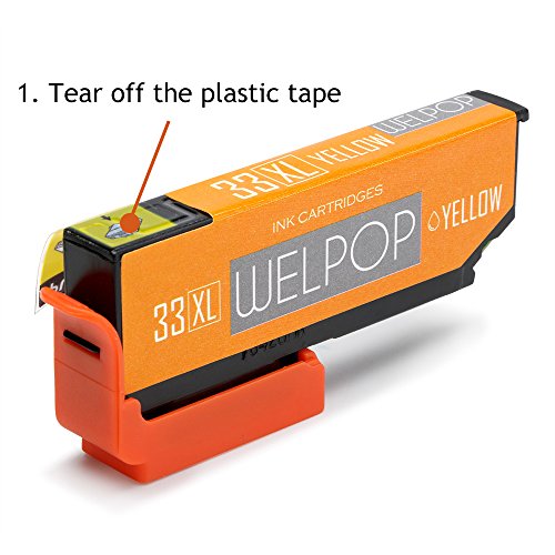 WELPOP 33XL Kompatibel Ersatz für Epson 33 Druckerpatronen, (2 Schwarz,1 Foto-schwarz,1 Blau,1 Rot,1 Gelb), Hoher Reichweite Kompatibel mit Epson Expression Premium XP-530 XP-540 XP-630 XP-635 XP-640 XP-645 XP-830 XP-900 Drucker - 3